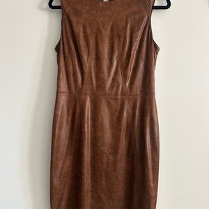 Vince Camuto Brown Faux Suede Sleeveless Dress Size 8